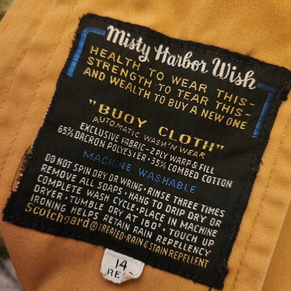 Vintage Misty Harbor Any Weather Mustard Yellow Trench Coat Jacket Women's SZ 14 - Picture 7 of 10